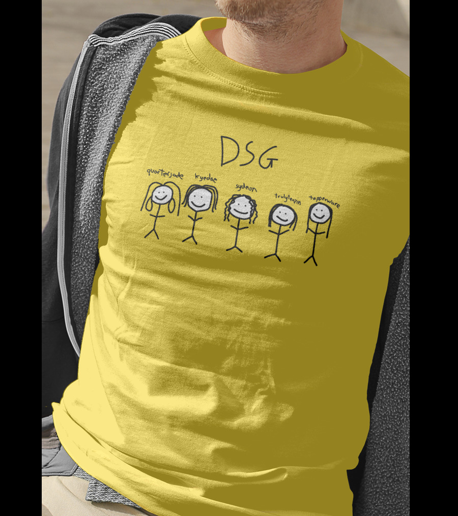 DSG Quarterjade Kyedae Sydeon Trulytenzin Tupperware Stick Figure Characters T-Shirt