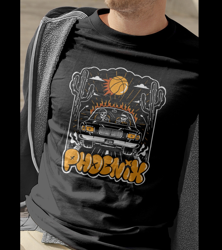 Phoenix Basketball Desert Drive Playoff Skeletons T-Shirt