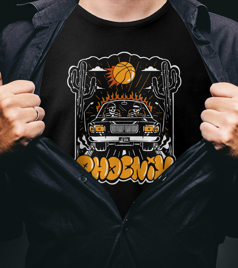 Phoenix Basketball Desert Drive Playoff Skeletons T-Shirt
