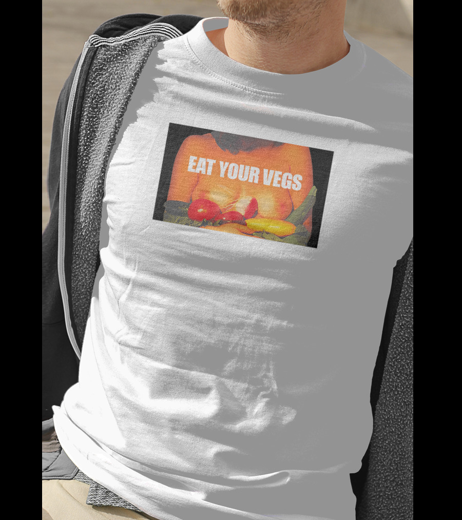 Meowri Eat Your Vegs Tomato Pepper Squash Combo T-Shirt