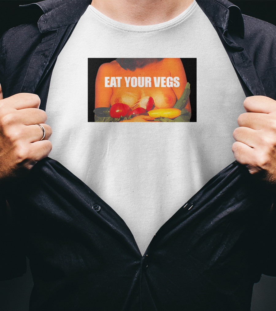 Meowri Eat Your Vegs Tomato Pepper Squash Combo T-Shirt