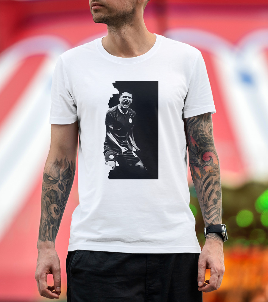 The Byline Show O Monstro Football Player Celebration Monochrome T-Shirt