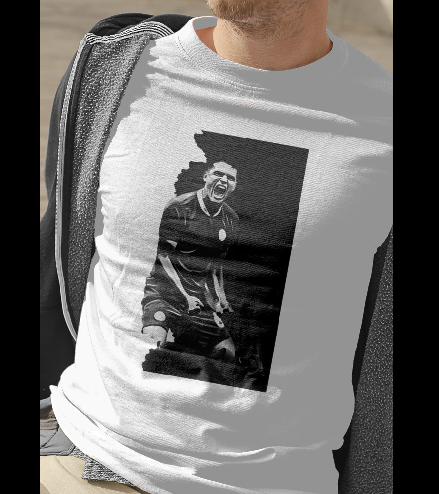 The Byline Show O Monstro Football Player Celebration Monochrome T-Shirt