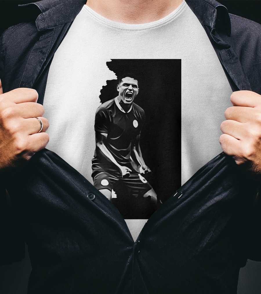 The Byline Show O Monstro Football Player Celebration Monochrome T-Shirt