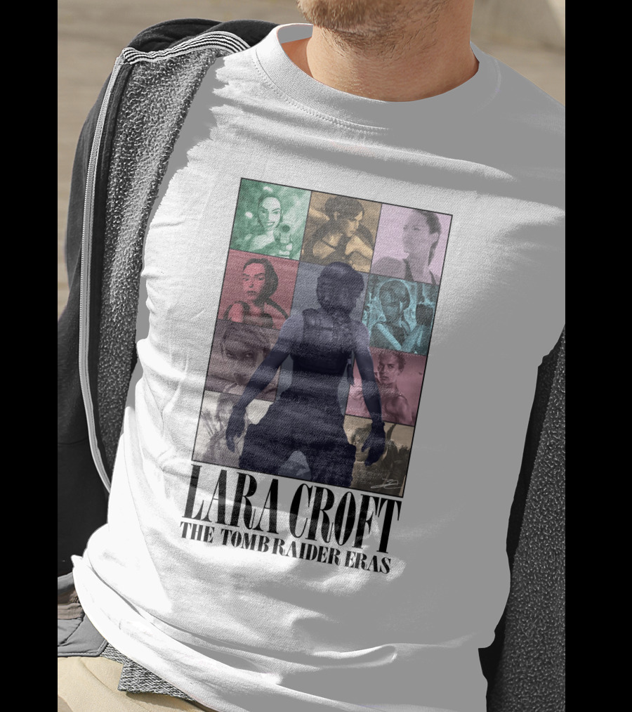 Lara Croft Character Evolution Through The Tomb Raider Eras T-Shirt