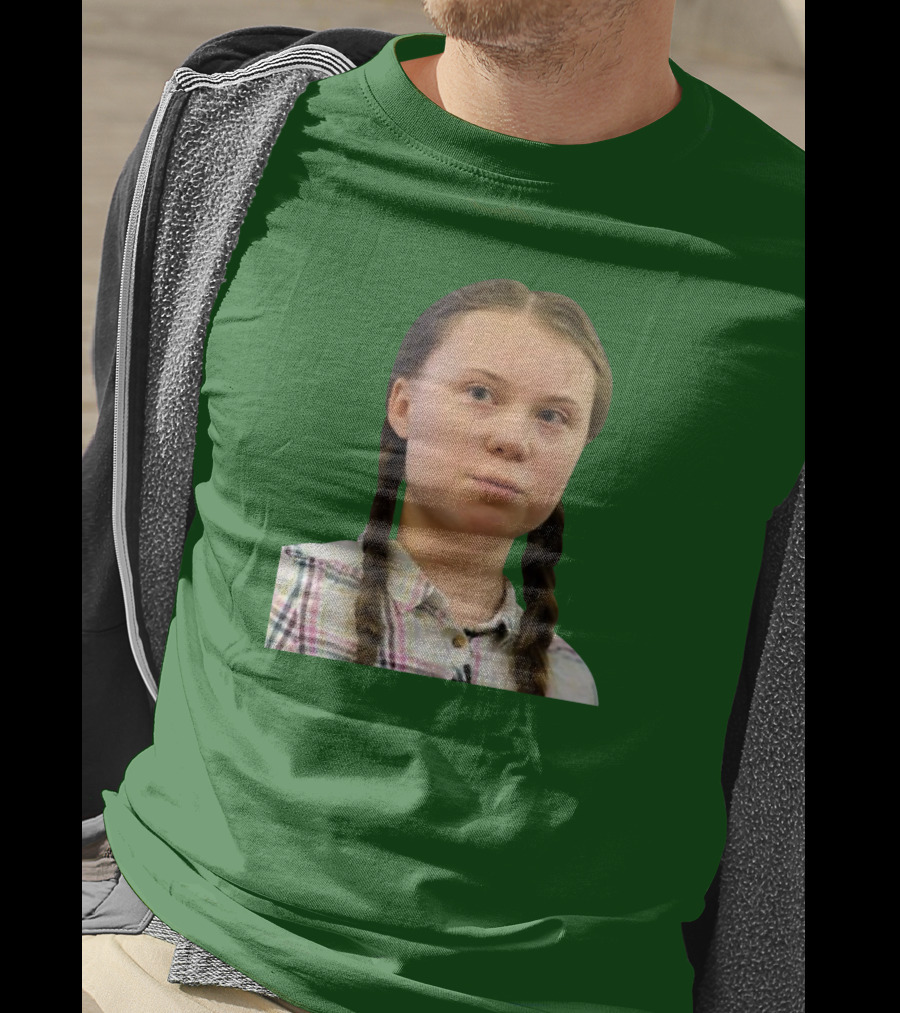 Greta’s Face Green Background T-Shirt