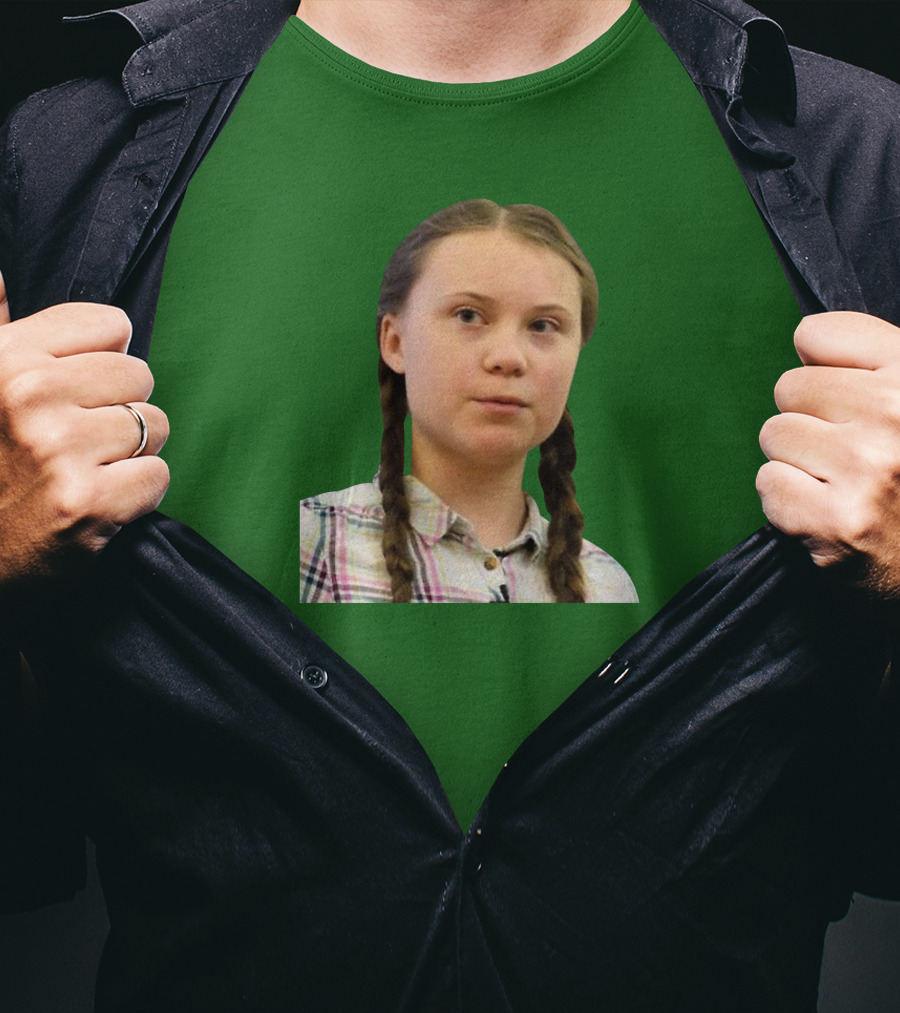 Greta’s Face Green Background T-Shirt