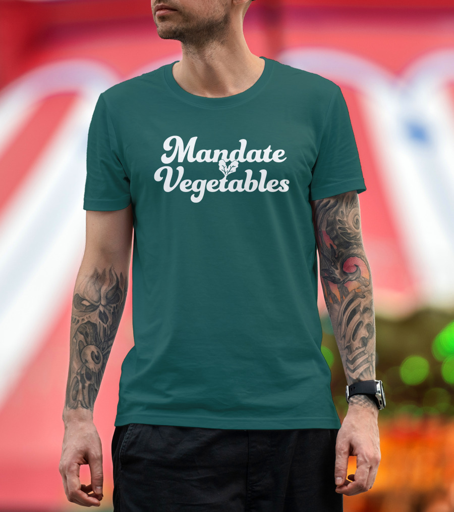 Mandate Vegetables Leafy Green Text T-Shirt