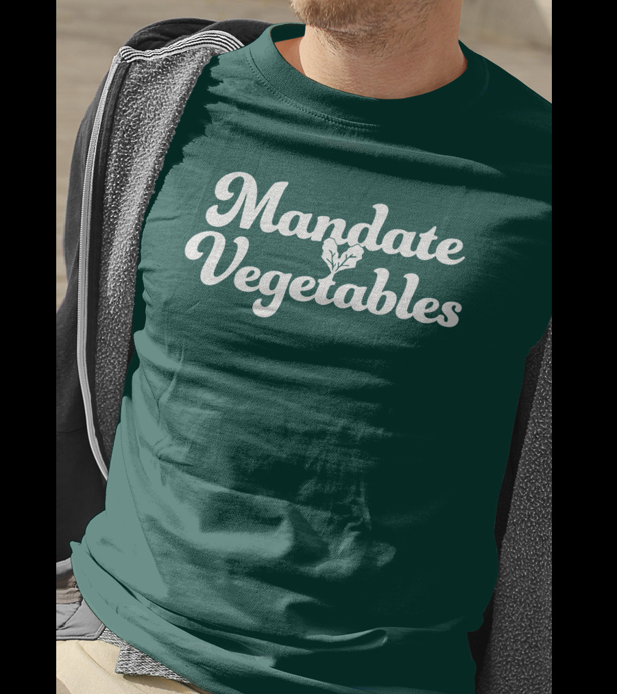 Mandate Vegetables Leafy Green Text T-Shirt