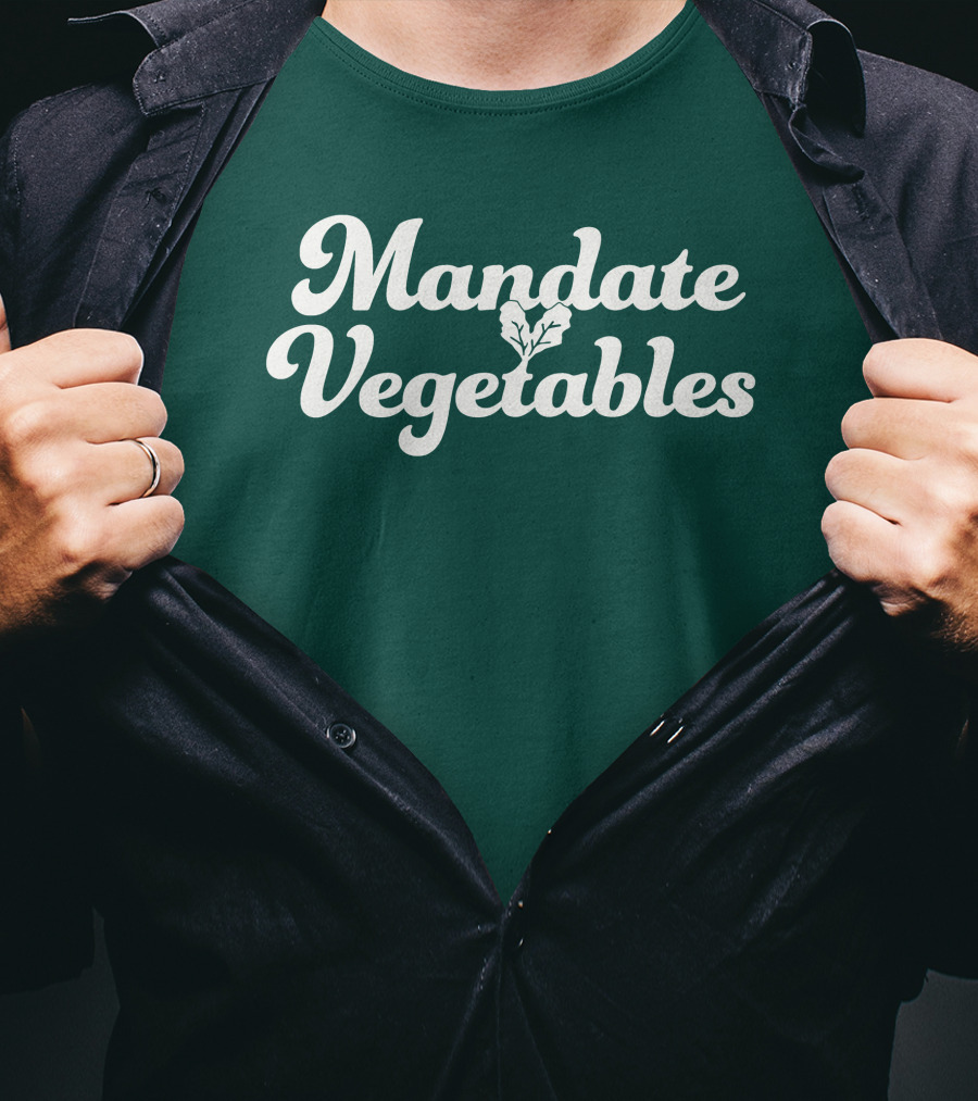 Mandate Vegetables Leafy Green Text T-Shirt