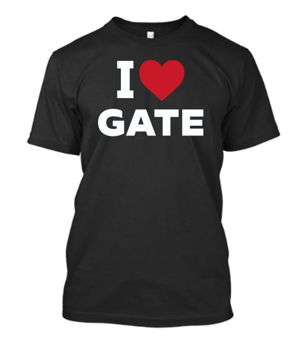 I Love Gate Red Heart Icon Text T-Shirt