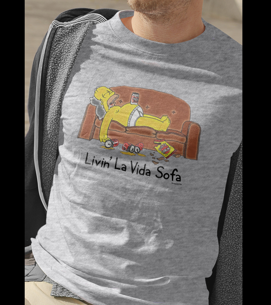Livin La Vida Sofa Lazy Relaxation Snacks Couch Day T-Shirt