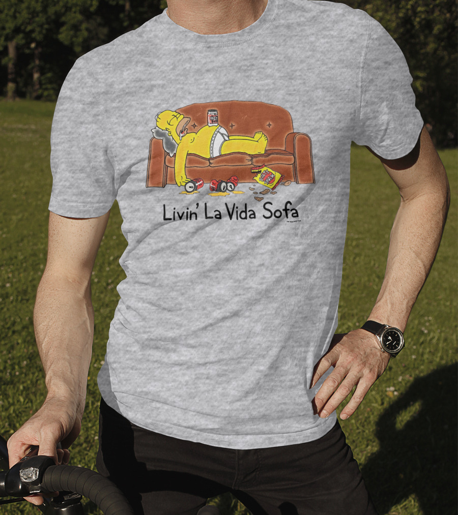 Livin La Vida Sofa Lazy Relaxation Snacks Couch Day T-Shirt