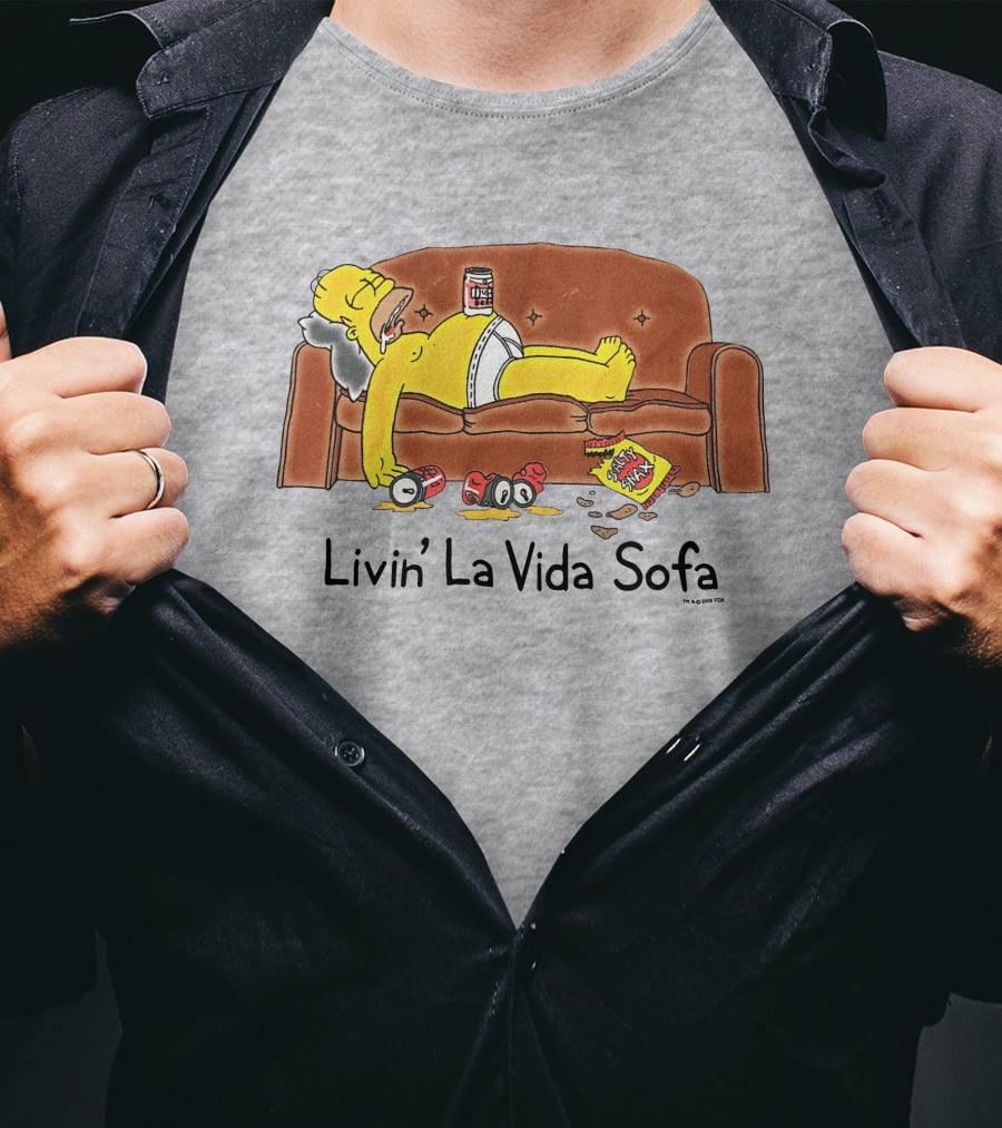 Livin La Vida Sofa Lazy Relaxation Snacks Couch Day T-Shirt