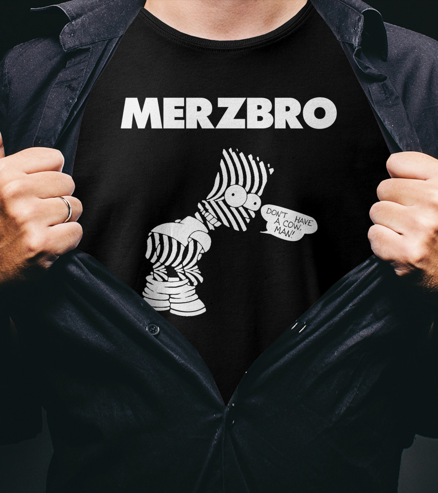Merzbro Don't Have A Cow Man Bart Stripes T-Shirt