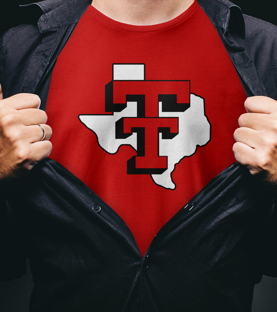 Texas Tech Red Raiders Double T Texas Outline T-Shirt