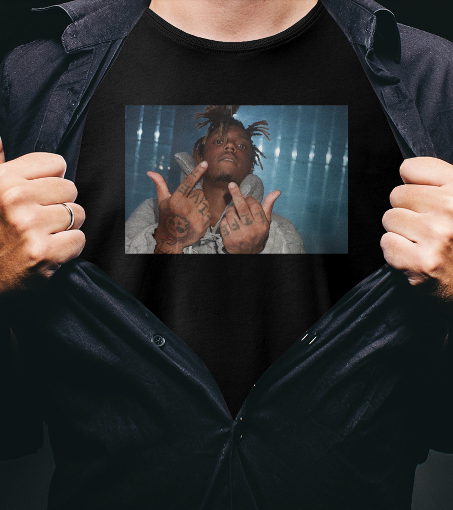 Rare Pics Juice Wrld Middle Finger Gesture With Tattooed Hands T-Shirt