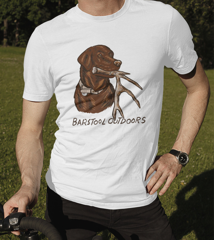 Outdoors Shed Hunting Dog With Antler T-Shirt