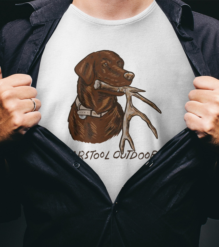 Outdoors Shed Hunting Dog With Antler T-Shirt