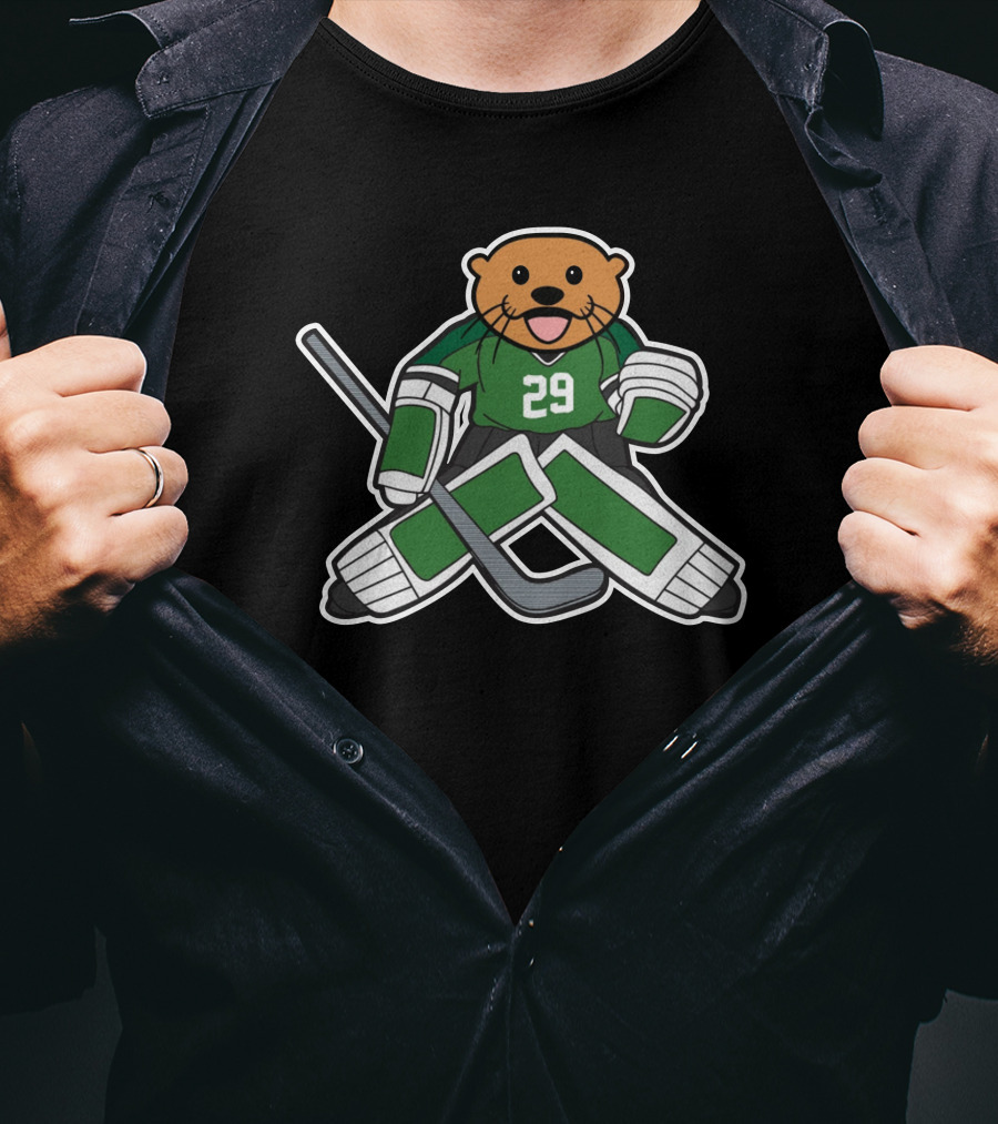 Dallas Stars Jake Otter 29 Hockey Mascot Cartoon T-Shirt