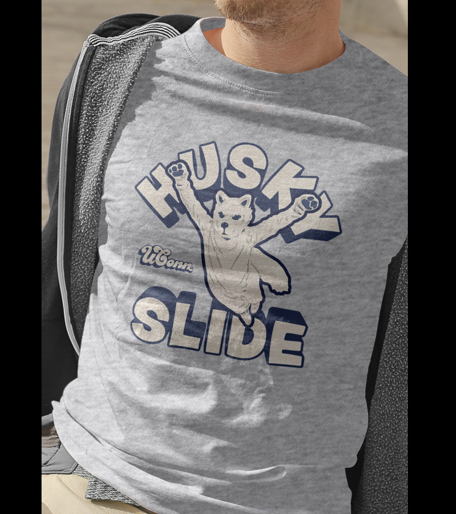 Husky UConn Slide Jumping Mascot T-Shirt