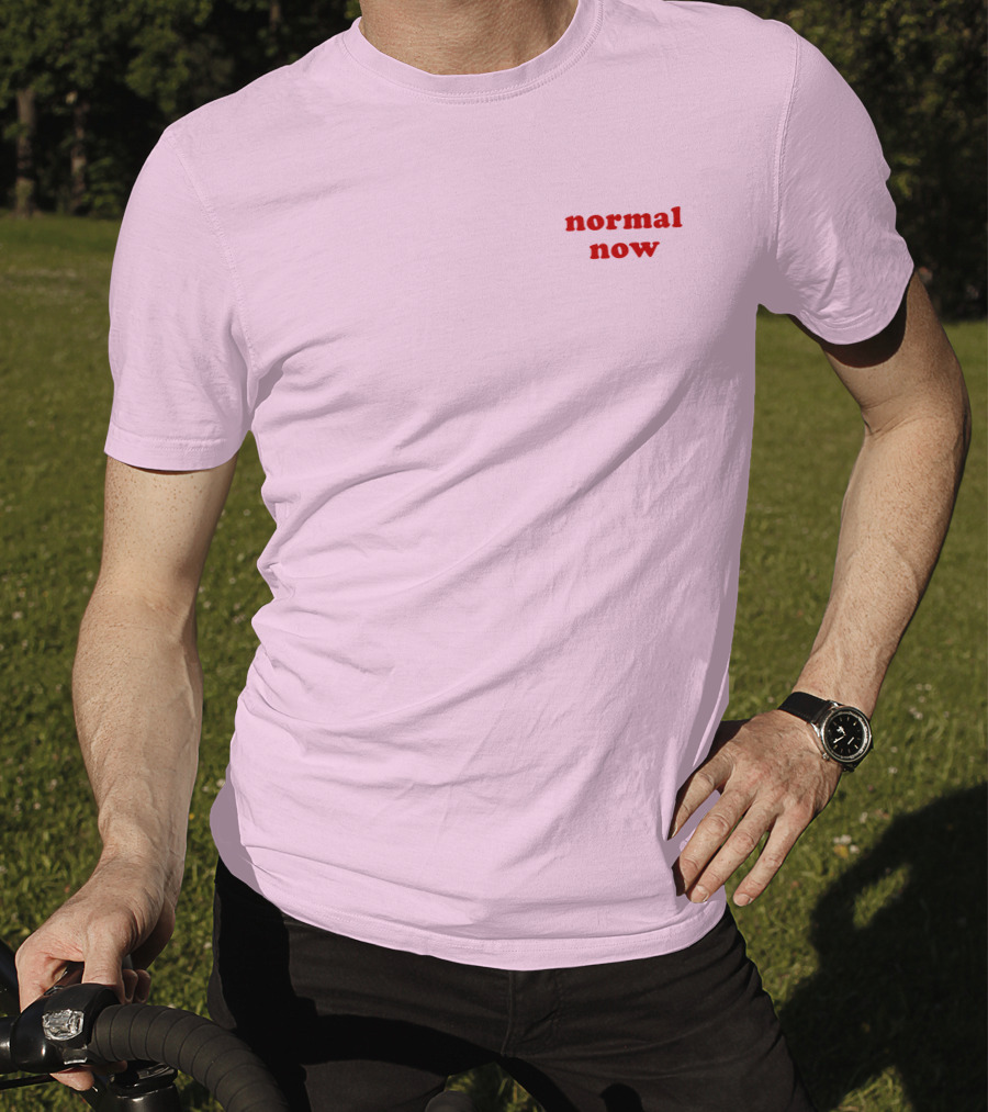 Normal Now Text Red On Light Pink T-Shirt