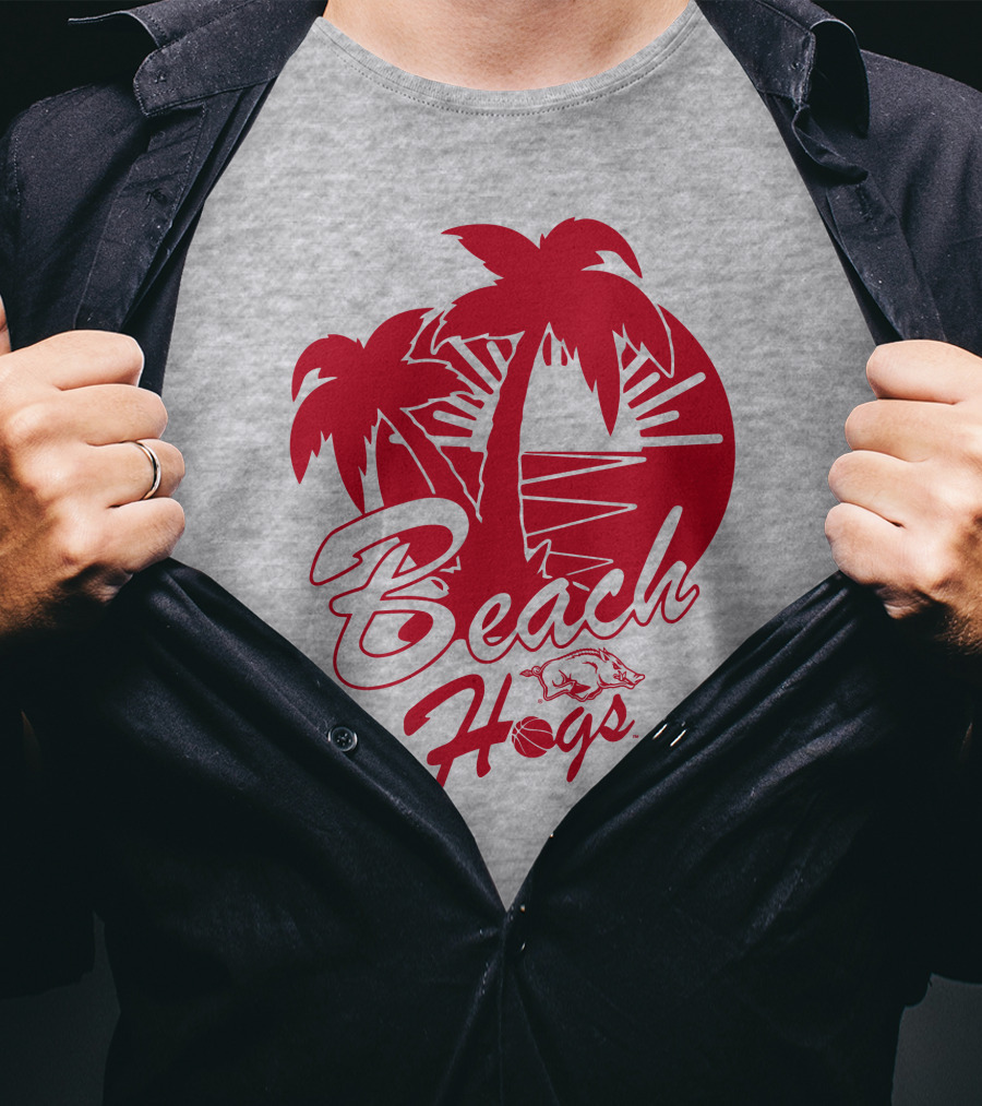 Tampa Bound Beach Hogs Pig Logo Palms And Sunset T-Shirt