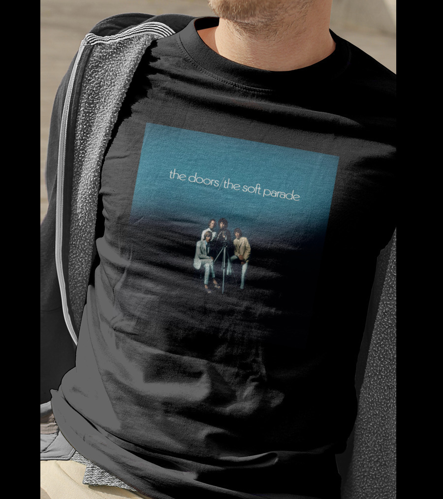 The Doors The Soft Parade Album Cover Blue Background Band Members T-Shirt