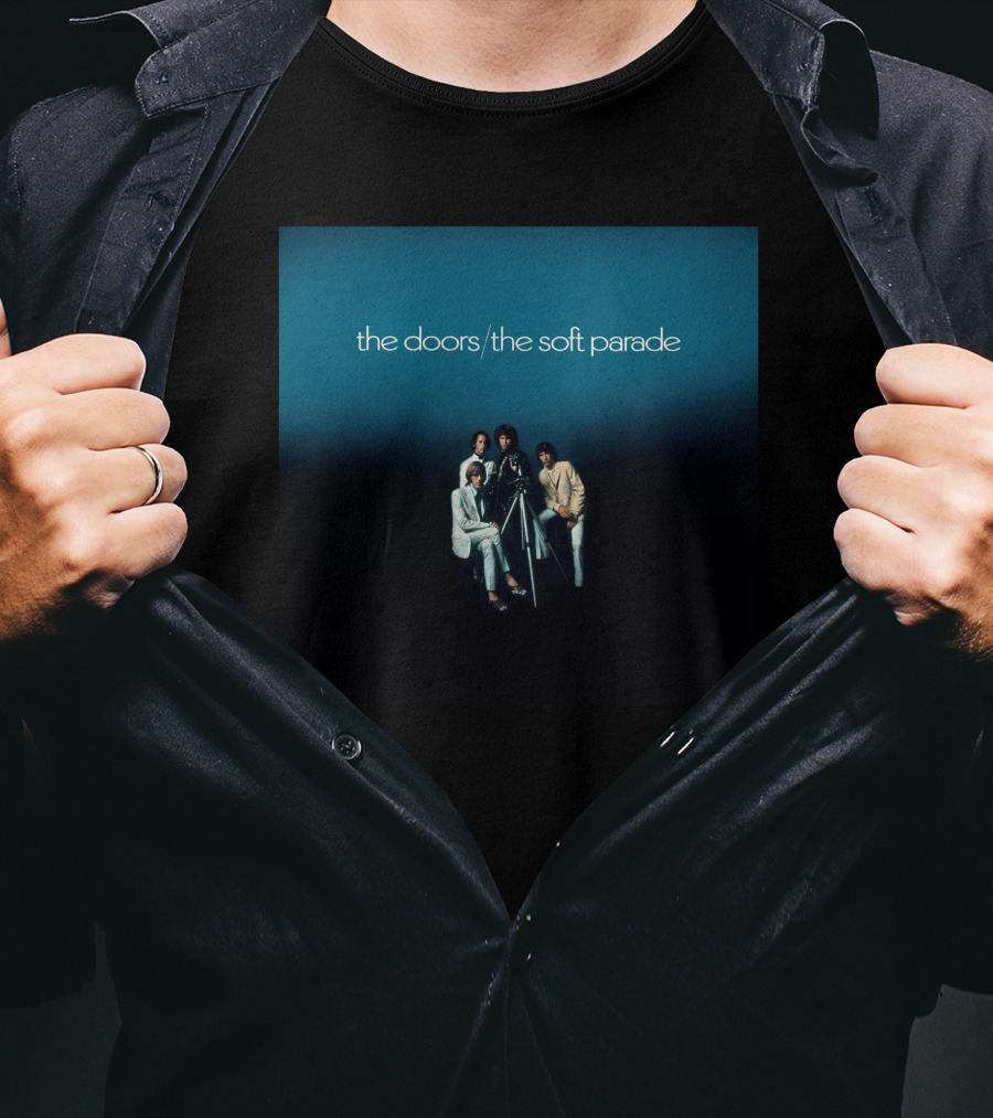 The Doors The Soft Parade Album Cover Blue Background Band Members T-Shirt