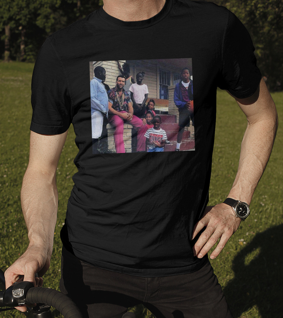 Scott Hall With Kids On Front Steps Vintage Photo T-Shirt