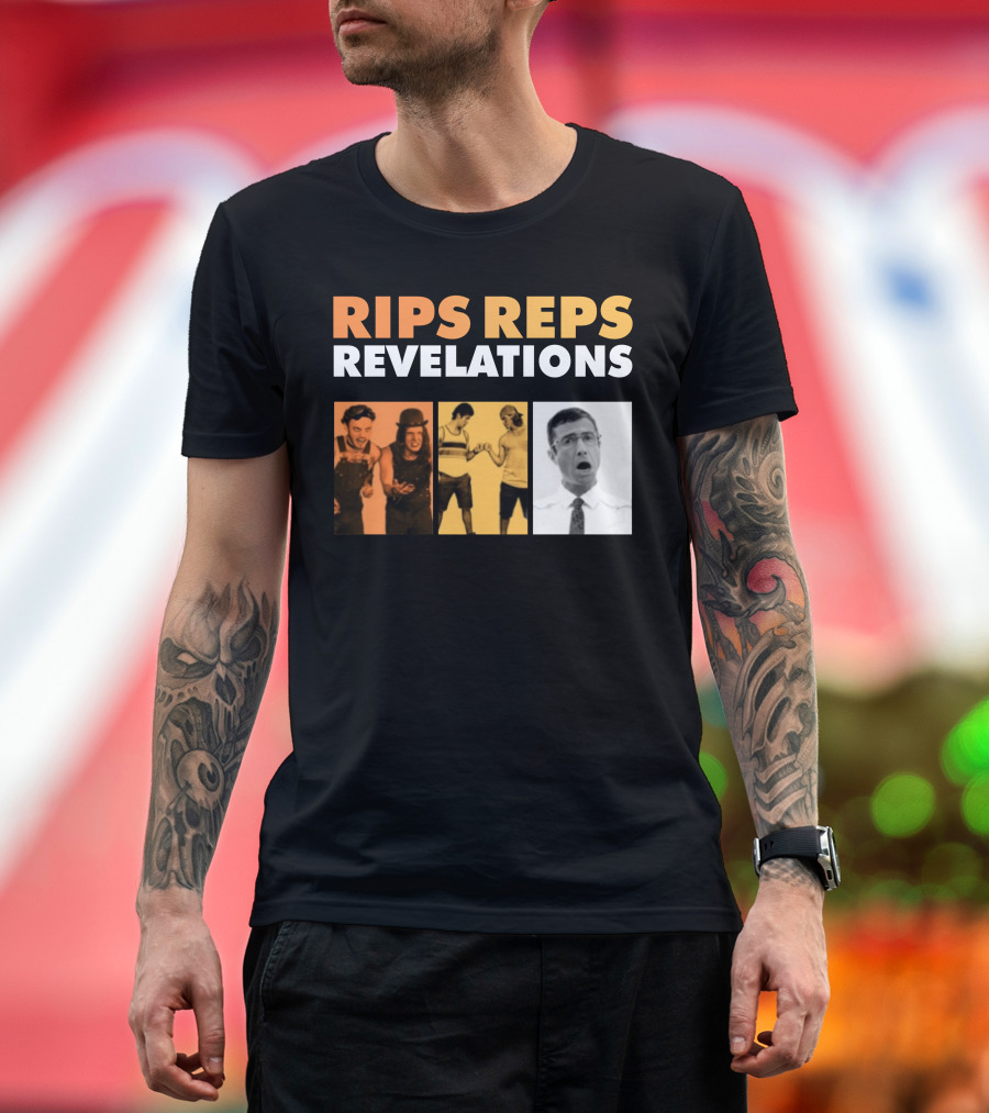 Rips Reps Revelations Classic Comedy Flexing Surprised Expression T-Shirt
