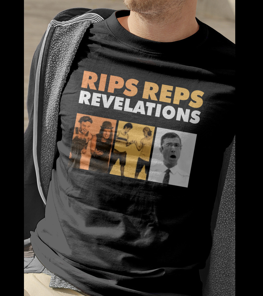 Rips Reps Revelations Classic Comedy Flexing Surprised Expression T-Shirt