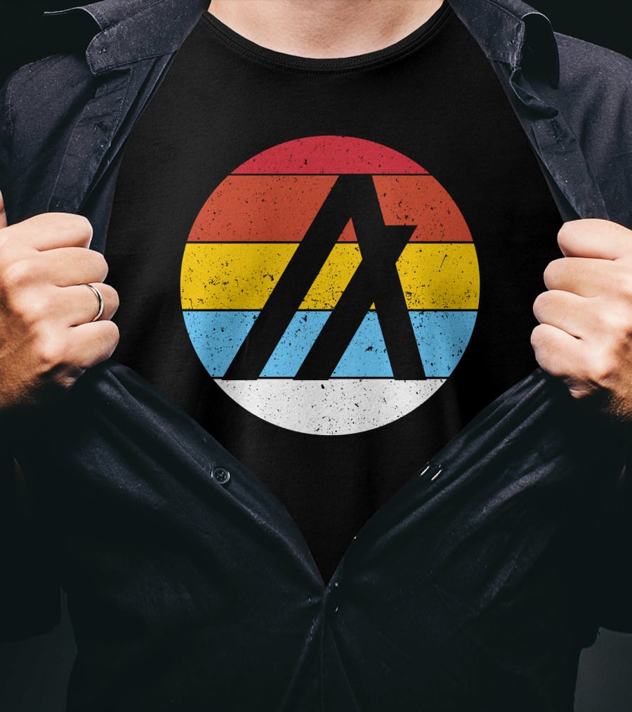 Algorand Crypto Retro Logo Striped Circle T-Shirt