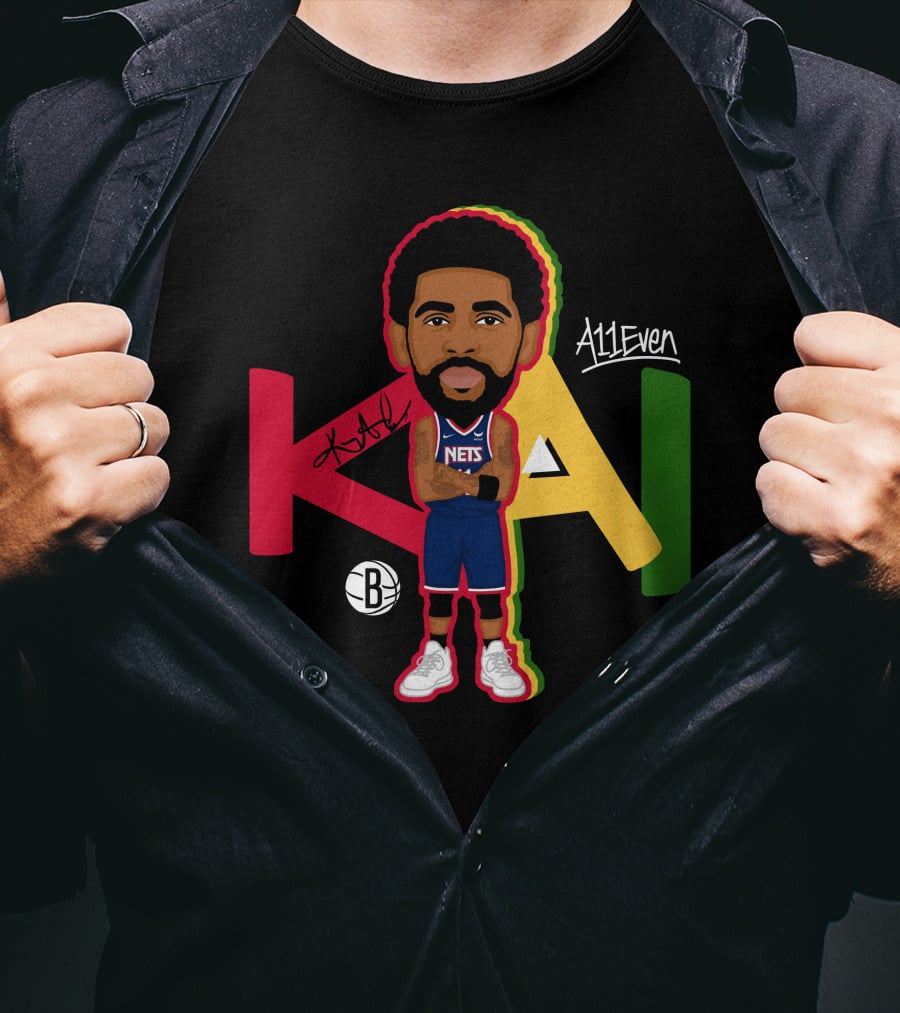 Kyrie Irving A11even Kai Brooklyn Nets Bold Color Character T-Shirt