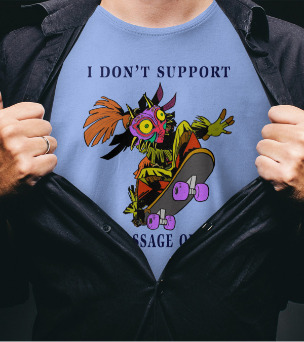 I Don't Support The Passage Of Time Skateboarding Masked Character T-Shirt