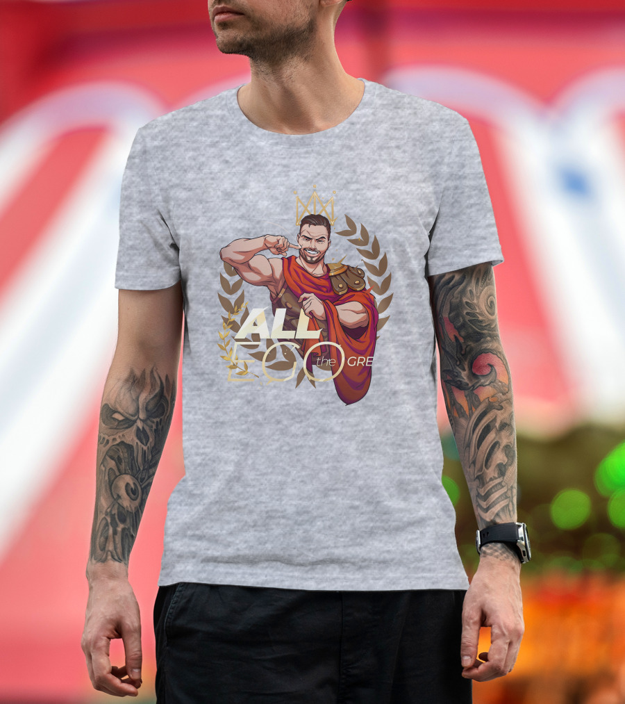 All Ego the Great Greek Warrior with Crown and Laurel Wreath T-Shirt
