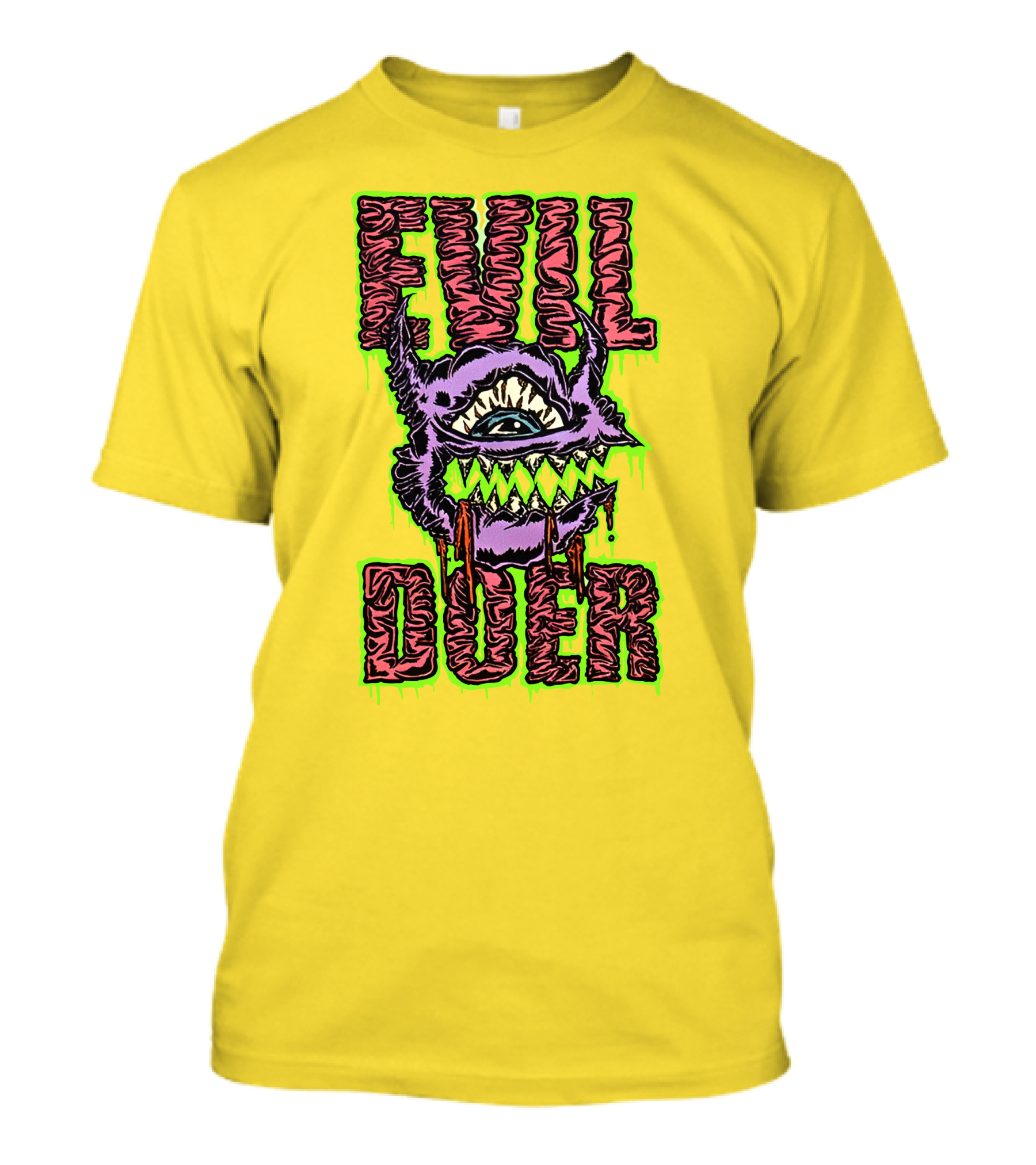 Evil Doer Monster Eye With Sharp Teeth And Horns T-Shirt