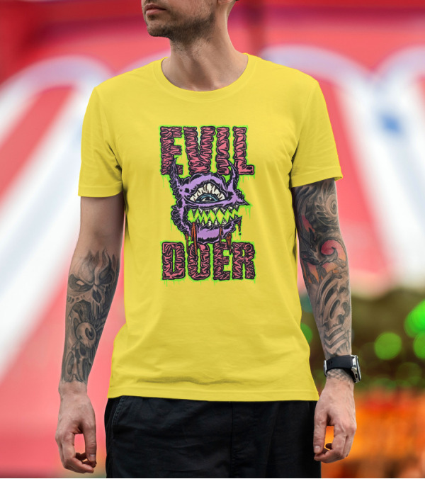 Premium T-Shirt: Evil Doer Monster Eye with Sharp Teeth and Horns T-Shirt Evil Doer Monster Eye with Sharp Teeth and Horns T-Shirt
