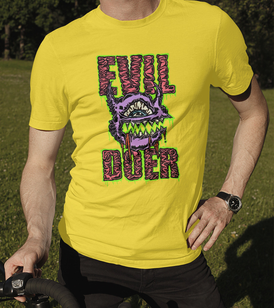 Evil Doer Monster Eye With Sharp Teeth And Horns T-Shirt