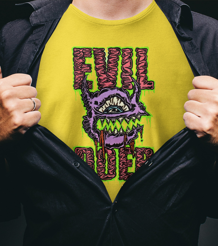 Evil Doer Monster Eye With Sharp Teeth And Horns T-Shirt