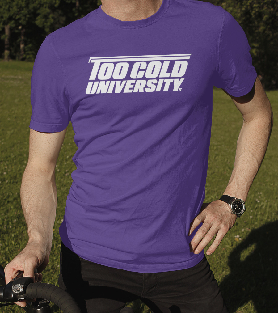 Too Cold University Vintage Style Retro Sports College T-Shirt