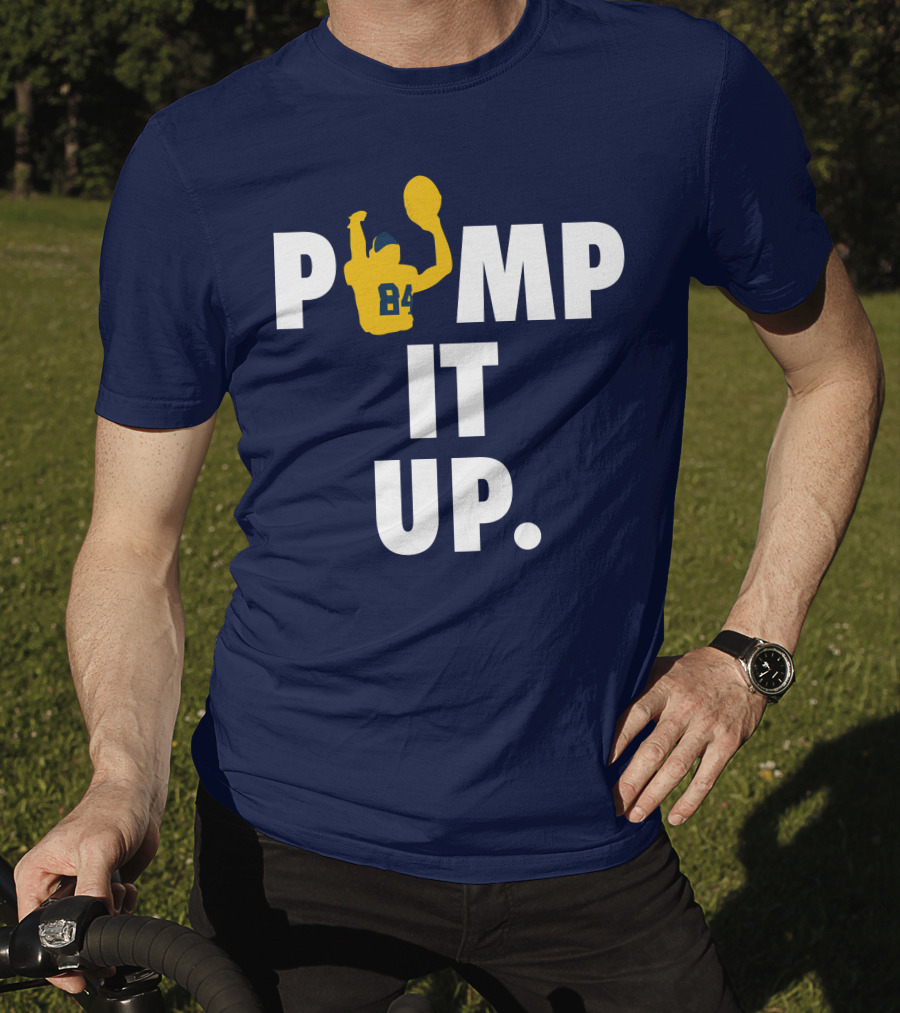 Bluebyninety Pump It Up Football Silhouette 84 T-Shirt