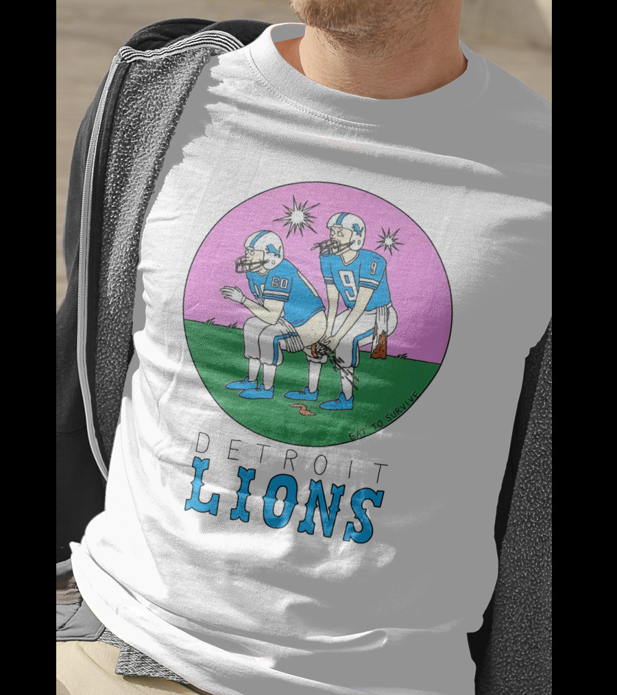 Eat To Survive Detroit Lions Football Comic Humorous T-Shirt