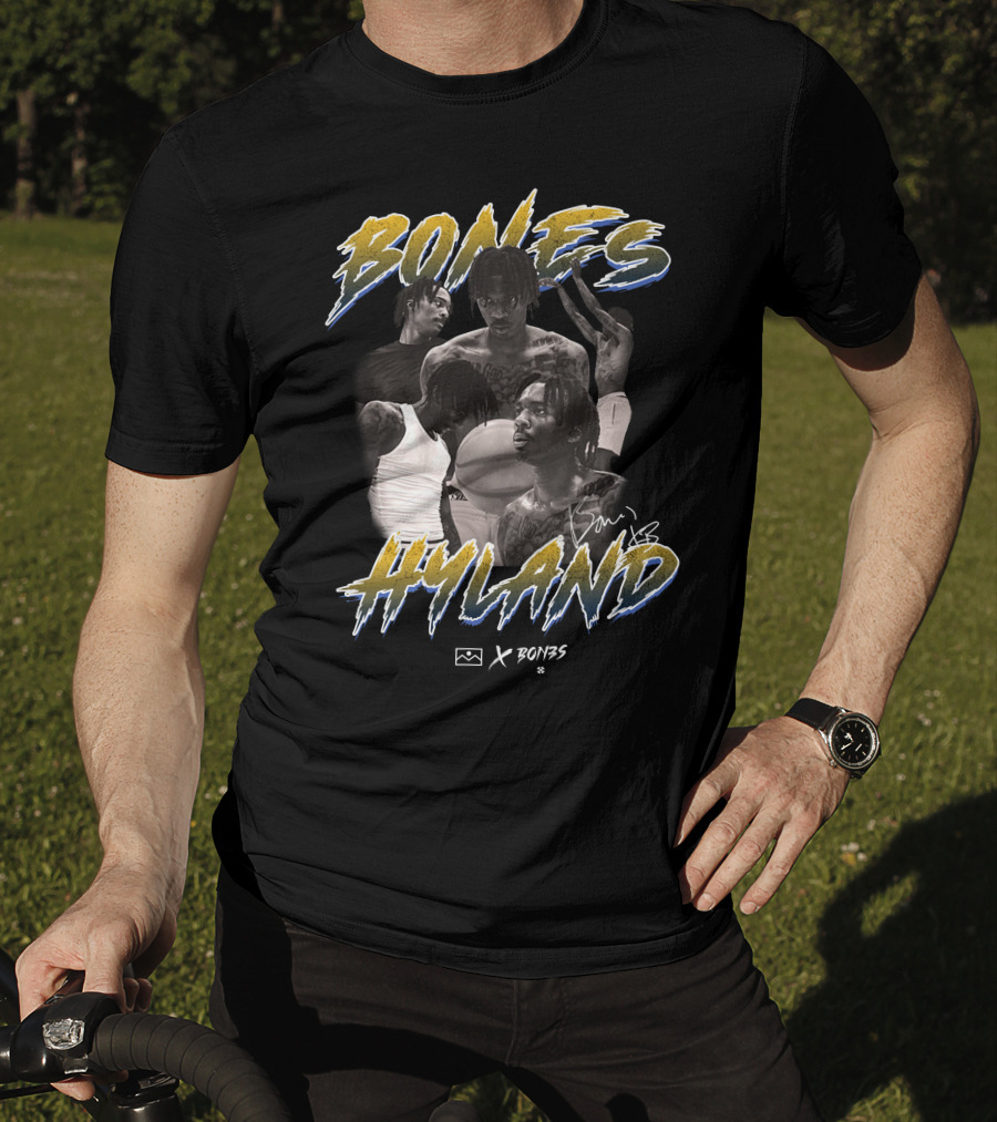 Bones Hyland Vintage Photo Collage Basketball X Bones T-Shirt