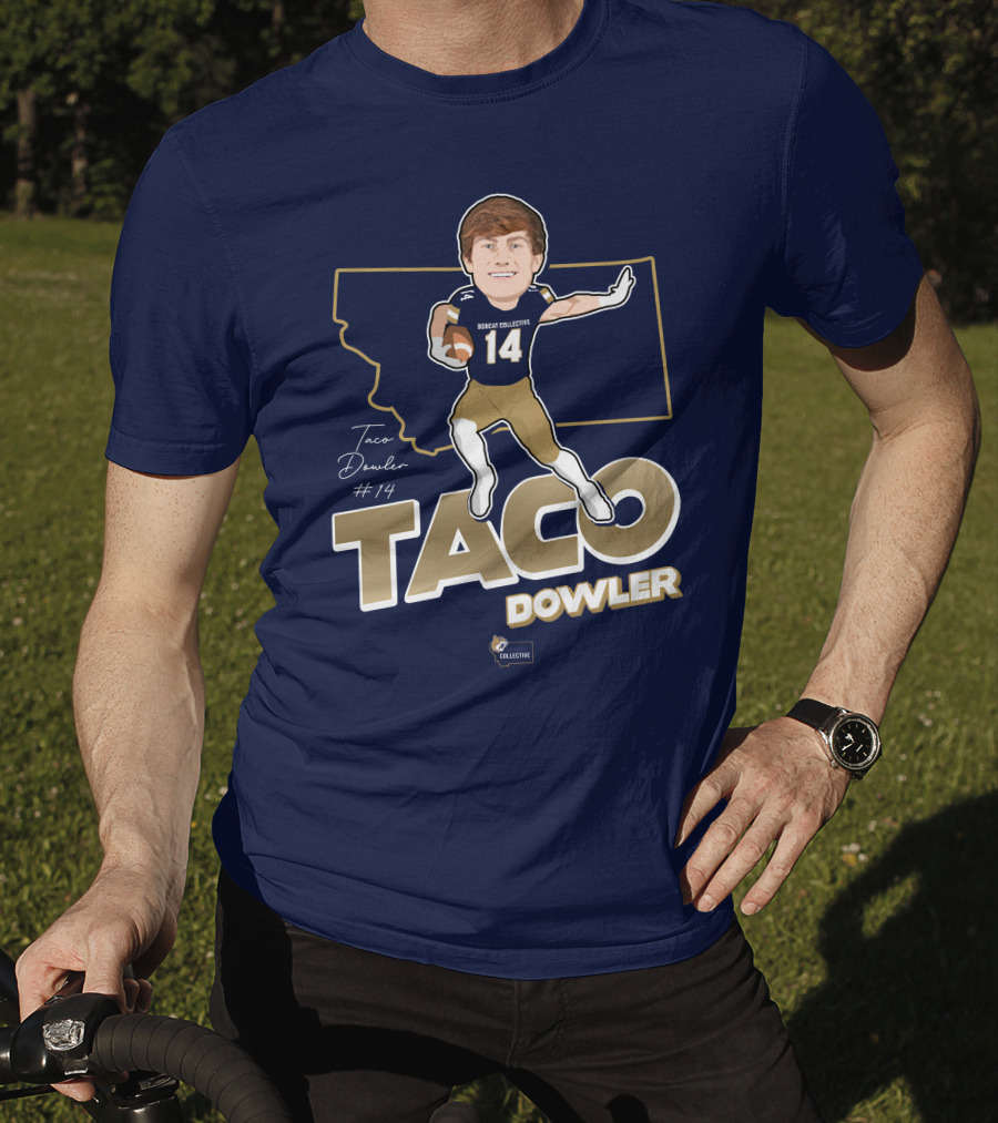 Bobcat Collective Taco Dowler #14 Montana Football T-Shirt
