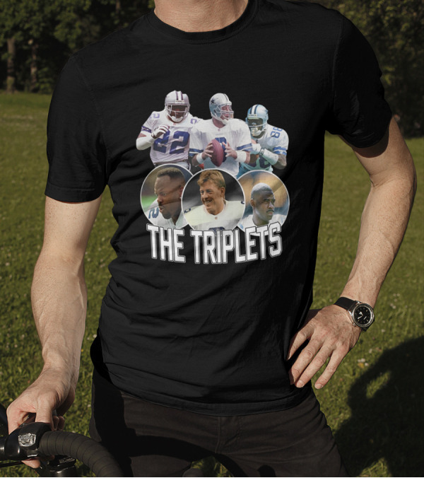 The Triplets Emmitt Smith Troy Aikman Michael Irvin Cowboys Legends T-Shirt