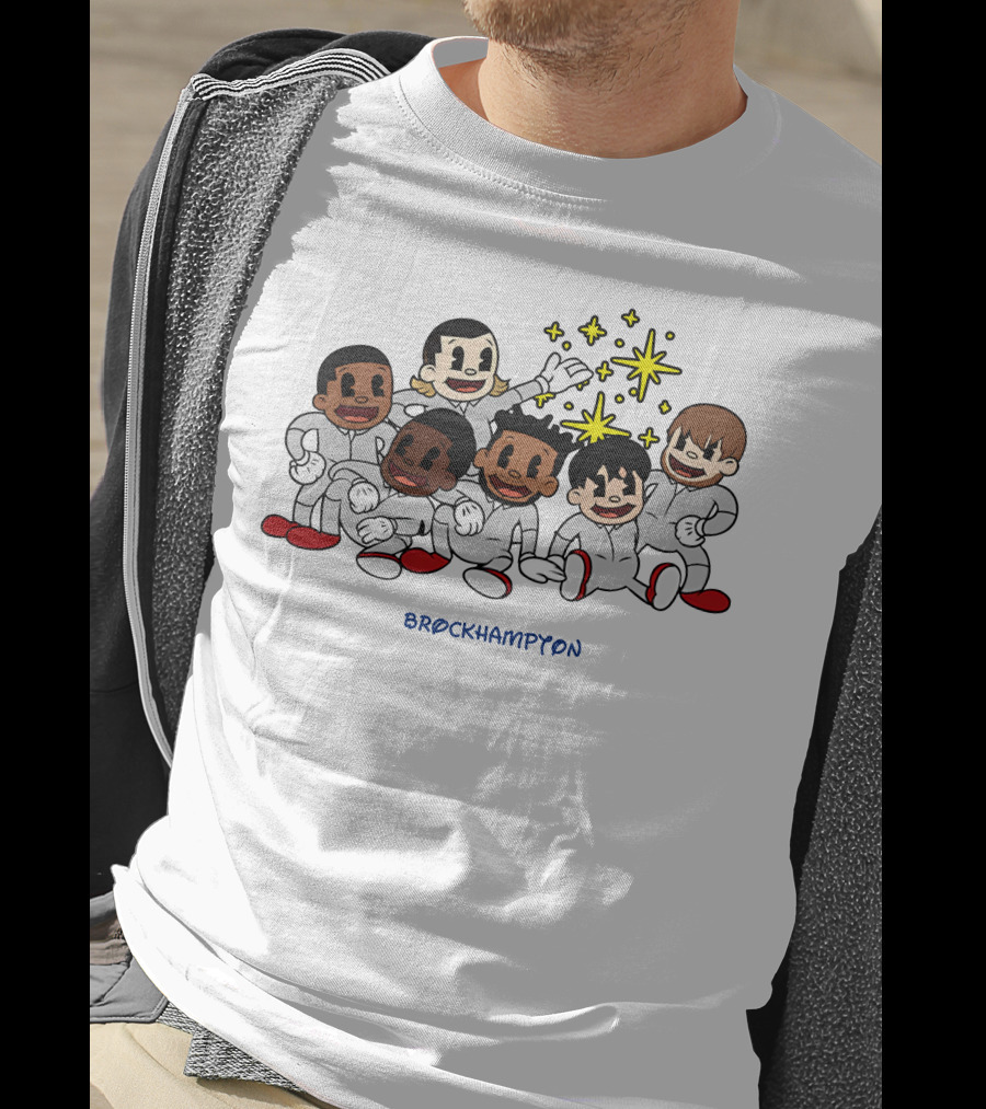 Brockhampton Cartoon Group Portrait With Stars T-Shirt