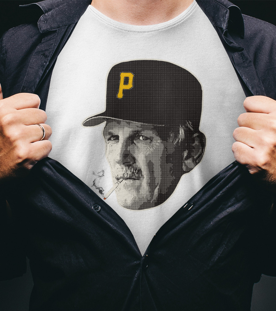 Jimmy Leyland Smoking Pittsburgh Baseball Hat With Cigarette T-Shirt