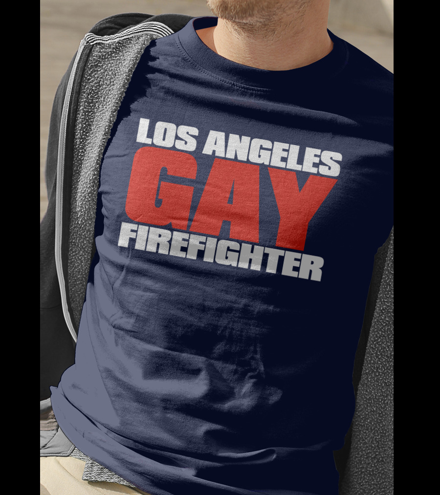 Los Angeles Gay Firefighter Pride Emblem T-Shirt