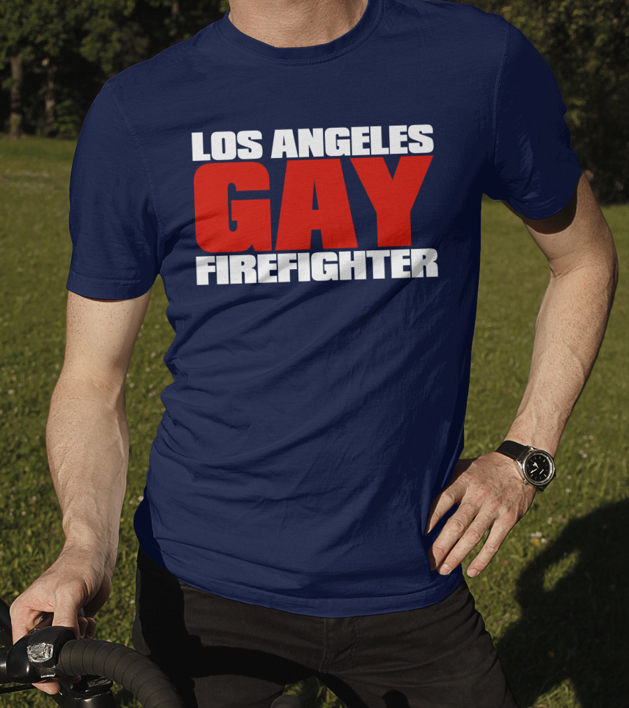 Los Angeles Gay Firefighter Pride Emblem T-Shirt